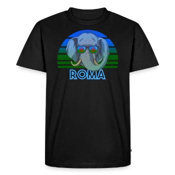 Roma - Men's Premium Organic T-Shirt - black - Front - Nico (187cm)