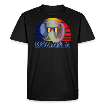 Romania - Men's Premium Organic T-Shirt - black - Front - Nico (187cm)