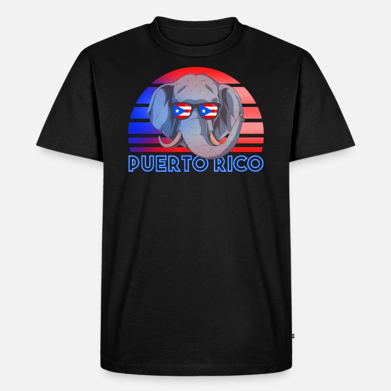 Puerto Rico - Männer Premium Bio T-Shirt - Schwarz