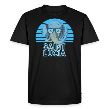 Saint Lucia - Men's Premium Organic T-Shirt - black - Front - Nico (187cm)