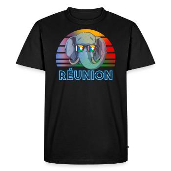 Réunion - T-shirt Premium bio Homme - noir - Devant - Nico (187cm)