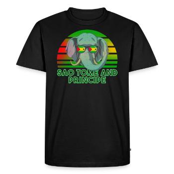 Sao Tomé et Principe - T-shirt Premium bio Homme - noir - Devant - Nico (187cm)