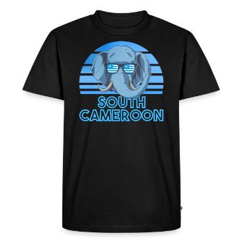 Sud Cameroun - T-shirt Premium bio Homme - noir - Devant - Nico (187cm)