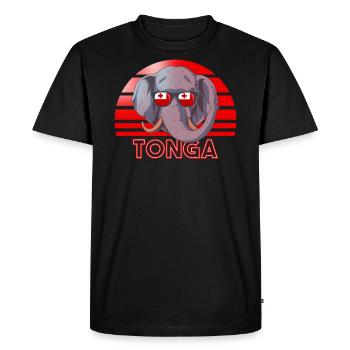 Tonga - Men's Premium Organic T-Shirt - black - Front - Nico (187cm)