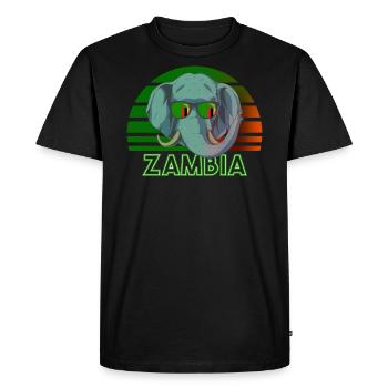 Zambia - Men's Premium Organic T-Shirt - black - Front - Nico (187cm)