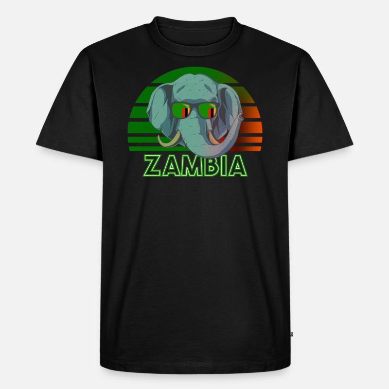 Sambia - Männer Premium Bio T-Shirt - Schwarz