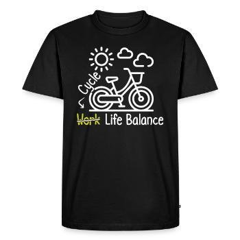 Achieve your work-life balance - Men's Premium Organic T-Shirt - black - Front - Nico (187cm)