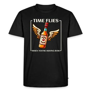 Le temps passe vite quand on se promène - T-shirt Premium bio Homme - noir - Devant - Nico (187cm)