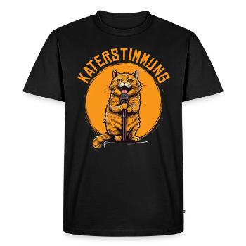 Hangover Mood - Karaoké Cat’s Night Out - T-shirt Premium bio Homme - noir - Devant - Nico (187cm)