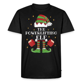 The Powerlifting Elf – Awakens the - Men's Premium Organic T-Shirt - black - Front - Nico (187cm)