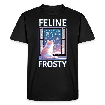 Chat Frosty Félin - T-shirt Premium bio Homme - noir - Devant - Nico (187cm)