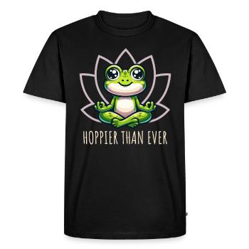 Yoga de la grenouille plus houblonné que jamais - T-shirt Premium bio Homme - noir - Devant - Nico (187cm)