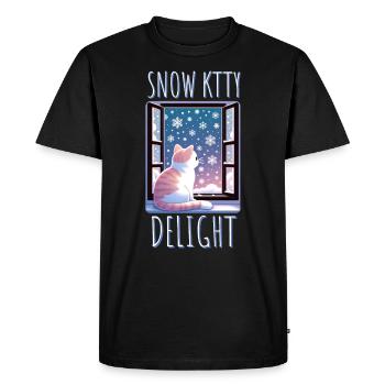 Chat Snow Kitty Delight - T-shirt Premium bio Homme - noir - Devant - Nico (187cm)