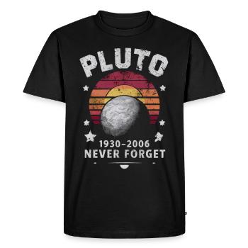 Pluto 1930-2006 Never Forget Retro Style - Men's Premium Organic T-Shirt - black - Front - Nico (187cm)