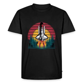 Rocket Space Science Adventure - Men's Premium Organic T-Shirt - black - Front - Nico (187cm)