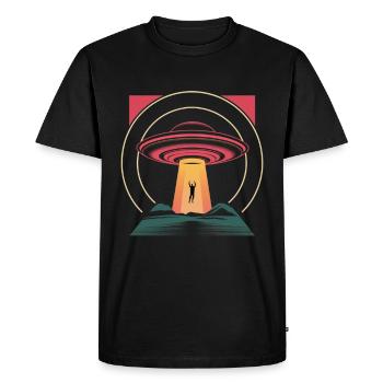 UFO hijacking in mysterious night - Men's Premium Organic T-Shirt - black - Front - Nico (187cm)
