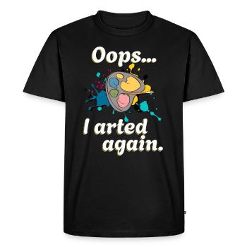 Cadeaux de nouveauté d’artiste drôle et humour de peinture - T-shirt Premium bio Homme - noir - Devant - Nico (187cm)