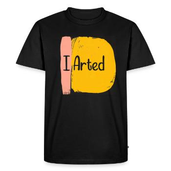 Humorous painting and fart humor - Men's Premium Organic T-Shirt - black - Front - Nico (187cm)