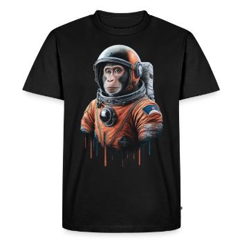 Aventure spatiale avec un singe astronaute - T-shirt Premium bio Homme - noir - Devant - Nico (187cm)