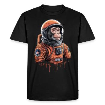 Aventure d’exploration du singe de l’espace - T-shirt Premium bio Homme - noir - Devant - Nico (187cm)