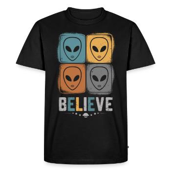 Croyance en l’espace incompréhensible - T-shirt Premium bio Homme - noir - Devant - Nico (187cm)