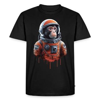 Space Adventure with Astronaut Monkey - Men's Premium Organic T-Shirt - black - Front - Nico (187cm)