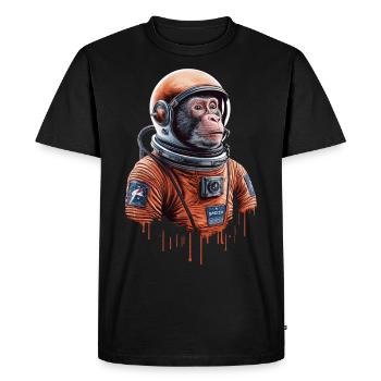 Space Adventure with an Astronaut Monkey - Men's Premium Organic T-Shirt - black - Front - Nico (187cm)