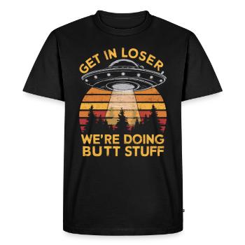 Entrez dans l’aventure spatiale des perdants - T-shirt Premium bio Homme - noir - Devant - Nico (187cm)