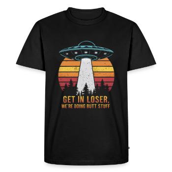 Entrez dans le perdant, l’aventure spatiale vous attend - T-shirt Premium bio Homme - noir - Devant - Nico (187cm)