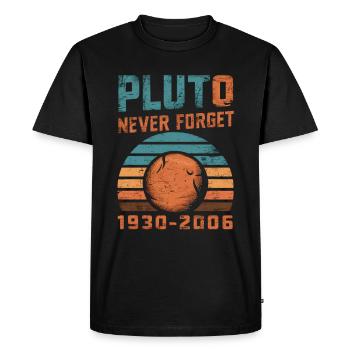Pluto Never Forget 1930-2006 Space Memory - Men's Premium Organic T-Shirt - black - Front - Nico (187cm)