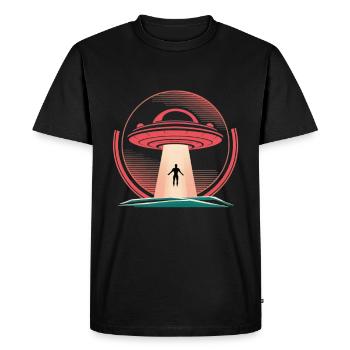 Enlèvement d’OVNI dans la scène de minuit - T-shirt Premium bio Homme - noir - Devant - Nico (187cm)