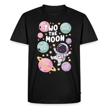 Au deuxième astronaute lunaire 2e anniversaire - T-shirt Premium bio Homme - noir - Devant - Nico (187cm)