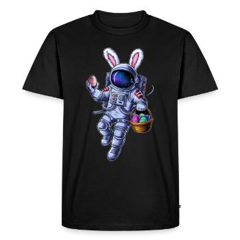 Lapin de Pâques de l’espace et chasse aux œufs - T-shirt Premium bio Homme - noir - Devant - Nico (187cm)
