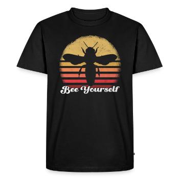 Bee Yourself Positive Message Bee Art - Männer Premium Bio T-Shirt - Schwarz - Vorne - Nico (187cm)