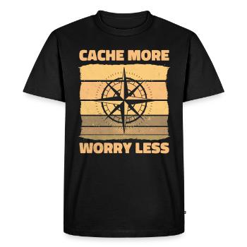 Caching, plus de soucis, moins de plaisir de géocaching - T-shirt Premium bio Homme - noir - Devant - Nico (187cm)