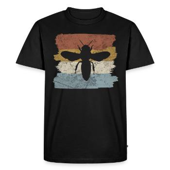 Hobby Beekeeper Retro Stripe Design - T-shirt Premium bio Homme - noir - Devant - Nico (187cm)
