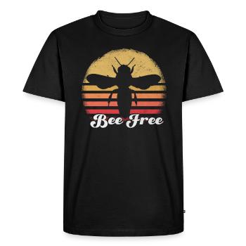 Bee-free motivational bee silhouette art - Men's Premium Organic T-Shirt - black - Front - Nico (187cm)