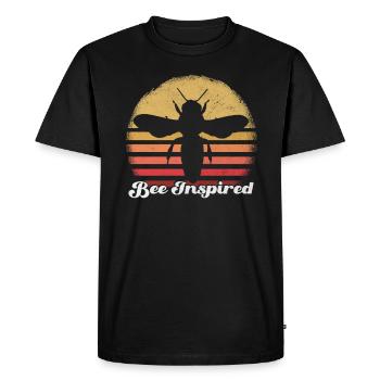 Message positif inspiré par les abeilles, Art des abeilles - T-shirt Premium bio Homme - noir - Devant - Nico (187cm)