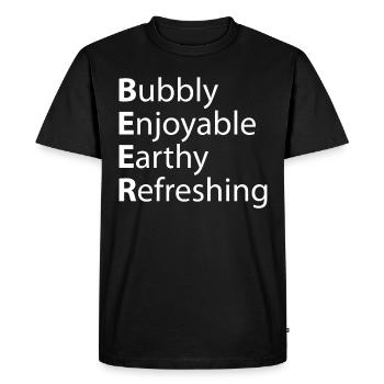 Beer sparkling wine, pleasant, earthy, refreshing - Men's Premium Organic T-Shirt - black - Front - Nico (187cm)