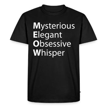 Miaou Mystérieux Élégant Murmure obsessionnel - T-shirt Premium bio Homme - noir - Devant - Nico (187cm)