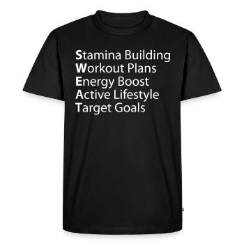Sweat Endurance Building Training Plans - Men's Premium Organic T-Shirt - black - Front - Nico (187cm)