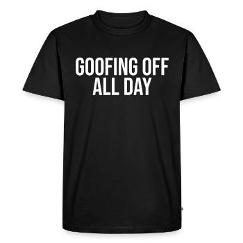 Faire des gaffes toute la journée - T-shirt Premium bio Homme - noir - Devant - Nico (187cm)