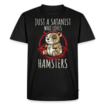 Juste un sataniste qui aime les hamsters Heavy Metal Fun - T-shirt Premium bio Homme - noir - Devant - Nico (187cm)