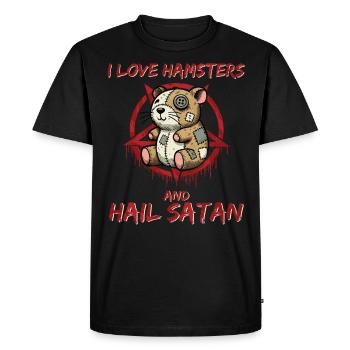 J’aime les hamsters et je salue Satan Gothic Heavy Metal - T-shirt Premium bio Homme - noir - Devant - Nico (187cm)