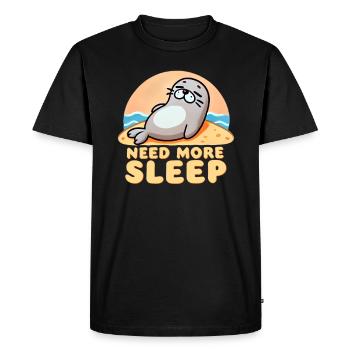 Besoin de plus de sommeil, drôle de phoque - T-shirt Premium bio Homme - noir - Devant - Nico (187cm)