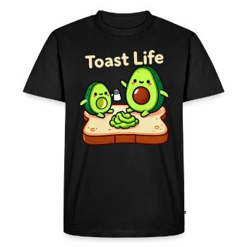 Toast Life Drôle Petit déjeuner Avocat Design - T-shirt Premium bio Homme - noir - Devant - Nico (187cm)