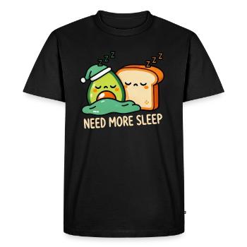 Besoin de plus de sommeil, plus drôle - T-shirt Premium bio Homme - noir - Devant - Nico (187cm)