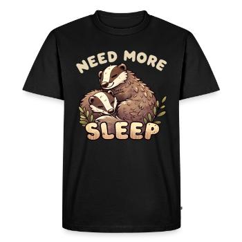Besoin de plus de sommeil, drôle de blaireau, - T-shirt Premium bio Homme - noir - Devant - Nico (187cm)