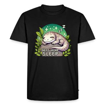 Need More Sleep Funny Lizard Humor Pajama - Men's Premium Organic T-Shirt - black - Front - Nico (187cm)