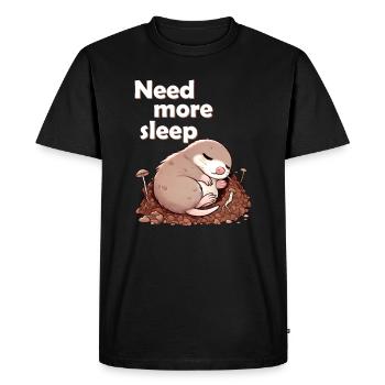 Need More Sleep Cute Mole Pajamas - Men's Premium Organic T-Shirt - black - Front - Nico (187cm)